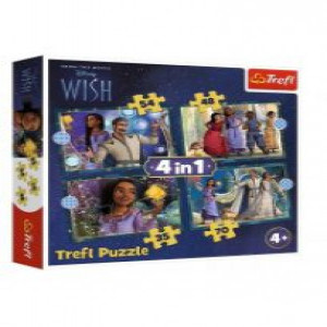 Trefl 34649 Puzzles - 4in1 - Dreams come true / Disney