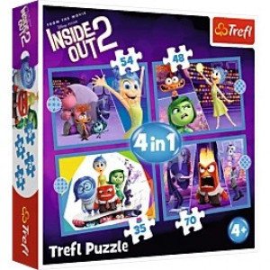 Trefl 34652 Puzzles - "4in1" - Emotions rule / Disney Inside Out 2
