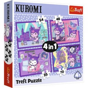 Trefl 34676 Puzzles - 4in1 - Day with Kuromii / Hello Kitty_FSC Mix 70%