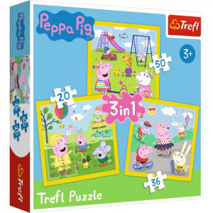 Trefl 34849 Puzzles - "3in1" - Peppa's happy day   Peppa Pig