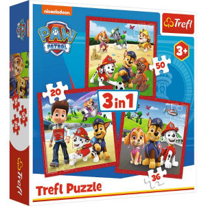 Trefl 34867 Puzzles - 3in1 - Happy dogs Paw Patrol   Viacom PAW Patrol