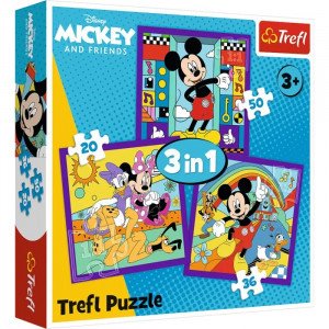 Trefl 34894 Puzzles - 3in1 - Mickey and his merry crew / Disney Mickey Mourse and Friends_FSC Mix 70%