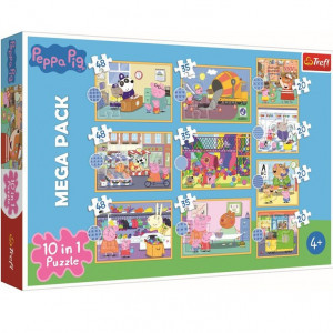 Trefl 90383 Puzzles - "10in1" - Meet Peppa Pig / Peppa Pig