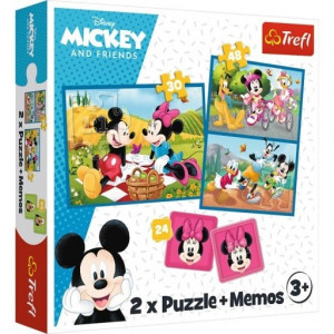 Trefl 93344 Puzzles - 2in1 + memos - Meet the Disney characters