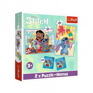 Trefl 93585 Puzzles - "2in1 + memos" - Happy Lilo&Stitch day / Disney Lilo&Stitch