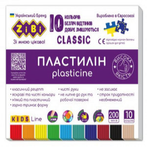 ZB.6232 Plastilin CLASSIC 10 culori, 200g, KIDS Line (20)
