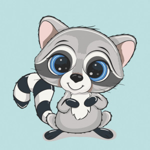 15091-AC Pictura pe numere Енотик 30*30см copii