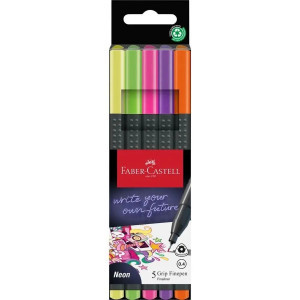 151603 Finepen Grip 0.4 set 5x neon