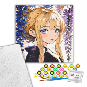 16102-AC Pictura pe numere Светловолосая девушка 40*50см anime