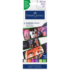 164810 Set de sketch marker Faber-Castell Gofa Graph. Novel, 6 buc.