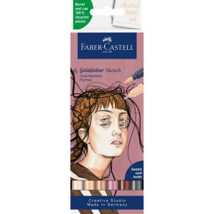164812 Set de sketch marker Faber-Castell Gofa Portrait, 6 buc.