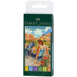 167178 Carioci color Faber-Castell Pitt Artist Pen B summer 6 culori