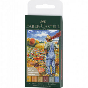 167179 Carioci color Faber-Castell Pitt Artist Pen B fall 6 culori
