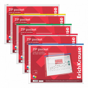 2935 Mapa ZIP ErichKrause A4, transparent (12pcs)