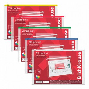 2937 MAPA Zip ErichKrause PVC A5, transparent (12 pcs)