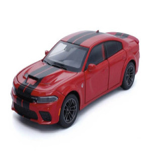 36145215 Macheta auto Dodge Charger, rosu cu dungi negre, 1:36, mecanism pull-back, LHD, TAYUMO