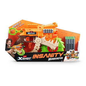 36730 Jucarie Pistol X-Shot Horror Fire Reaper-X, 8 cartuse, Zuru