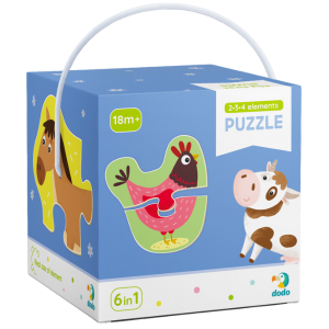 300152 Puzzle 6 in 1 Animale domestice Dodo