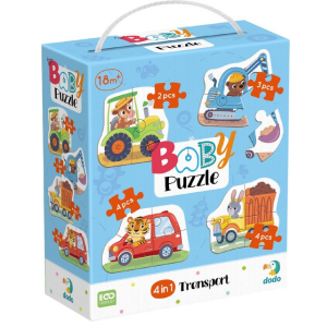 300685 Puzzle 4 in 1 Transport, 13 elem. Dodo