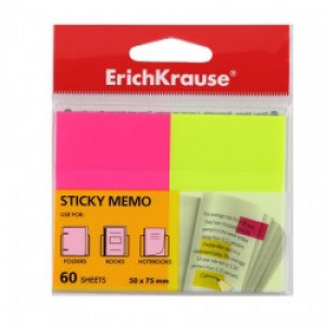 31180 Notite ErichKrause Neon  50x75 mm  60 sheets  2 colors: yellow  pink (10 pcs)