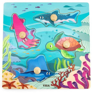 44594 Flat Puzzle — Aquatic Animals VIGA