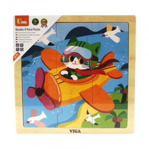 44632 Puzzle din lemn Avion (9 elem.)_VIGA