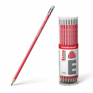 45487 Creion simplu cu radiera triangular ErichKrause® Extra HB (in tube 42 pcs.)