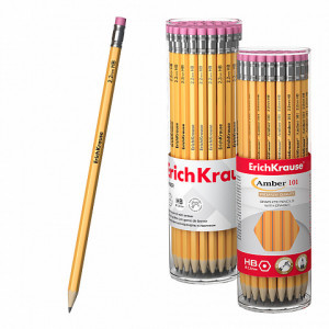 45602 Creion simplu cu radiera ErichKrause Amber HB  (tube 42 pcs.)