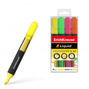 47977 SET Markator text (4 pcs)  ErichKrause® Liquid H-30, yellow, green, pink, orange (6)