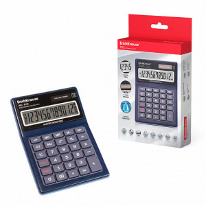 40612 Calculator electronic 12-Digit ErichKrause WC-612 Classic, water resistant, black (box 1 pc.)