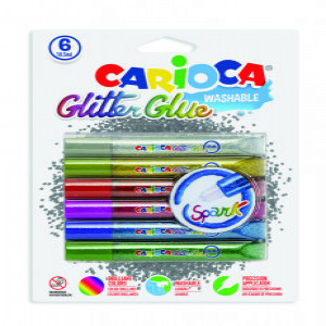 42110 Clei CARIOCA GlitterGlue Spark 6pcs 10.5ml