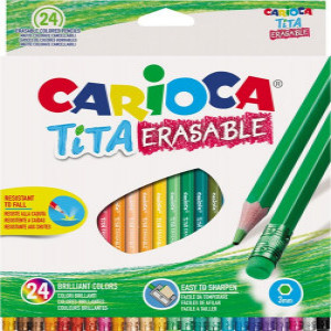 42938 Creioane CARIOCA Tita Erasable 24 cul.
