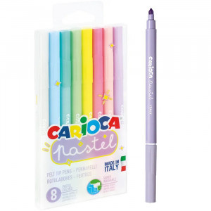 43032 Carioci CARIOCA Pastel Plastic Box 8pcs Felt Tip Pens