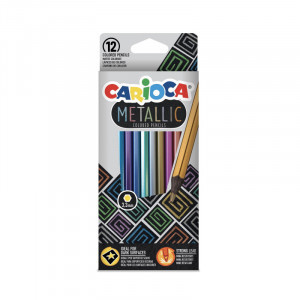 43164 Creioane colorate CARIOCA Metallic Pencil Box 12pcs