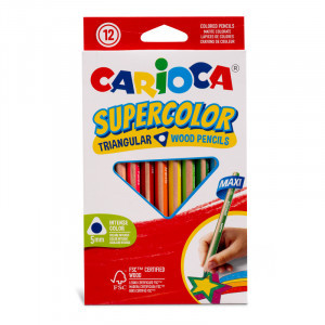 43451 Creioane color CARIOCA Supercolor Maxi Triang. Pencils 12pcs