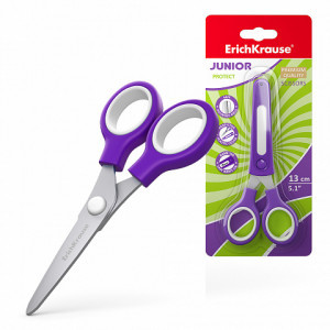 58196 Foarfece ErichKrause Junior Protect, with plastic cover and name tag, 13 cm