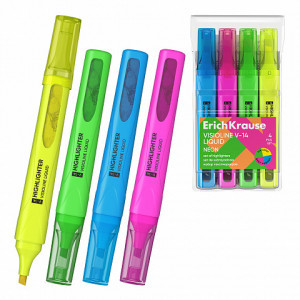 58359 Set markator de text 4 cul. ErichKrause Liquid Visioline V-14 Neon yellow, green, pink, blue
