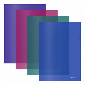 59119 Mapa-уголок ErichKrause Glossy Vivid, A4, 180 mcm, semitransparent assorted colors (12pcs)