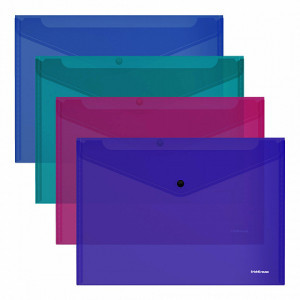 59147 Mapa-plic cu buton ErichKrause Glossy Vivid, А4, 180 mcm, semitransparent,