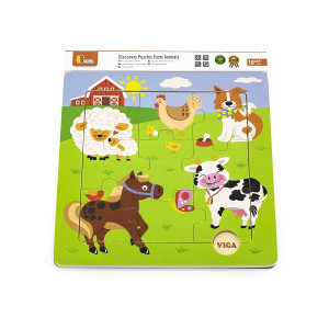 50837 Puzzle din lemn &rdquo;Ferma cu animale&rdquo; 9 elem. VIGA