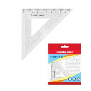 Rigla triunghi 53027 ErichKrause Glitter, 45&deg; 9cm, transparent, in polybag