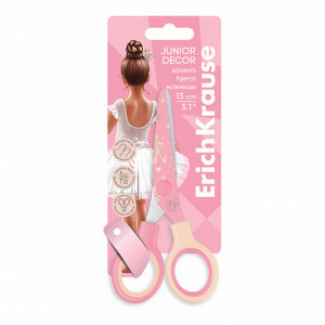 60491 Foarfece ErichKrause Junior Decor Pointes, with printed blades, 13cm (blister 1 pc.)