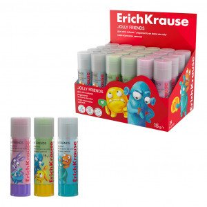 60911 Clei-creoin 15gr. ErichKrause EasyStick Jolly Friends (display 24 pcs)