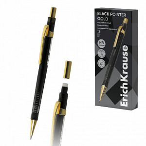60978 Creion Mechanic ErichKrause Black Pointer Gold 0.5 mm, HB (box 12 pcs.)