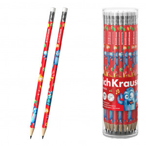 62759 Creion simplu cu radiera ErichKrause Jolly Friends, triangular HB (42 pcs)