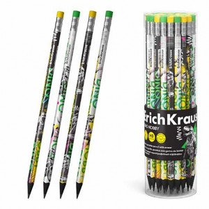 62774 Creion simplu cu radiera ErichKrause Dino Hobby, triangular НВ (in a tube 42 pcs)