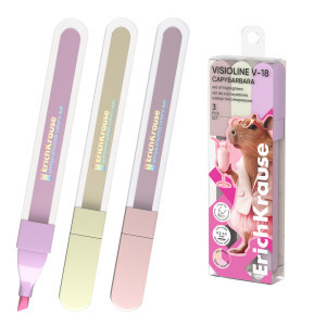 63372 Set marker text 3 cul. ErichKrause Visioline V-18 CapyBarbara