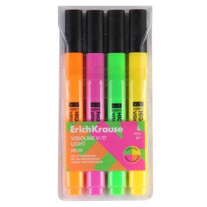 63560 Set marker 4 cul. ErichKrause Visioline V-17 light Neon