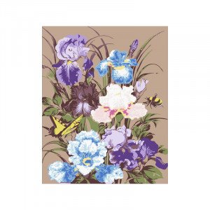 89695 Mozaic cu diamante + Pictura pe numere Irises 5D 40x50