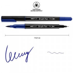 Marcator-acuarela dublu  SANTI Brush Pen SW-17 blue 391017 (6)